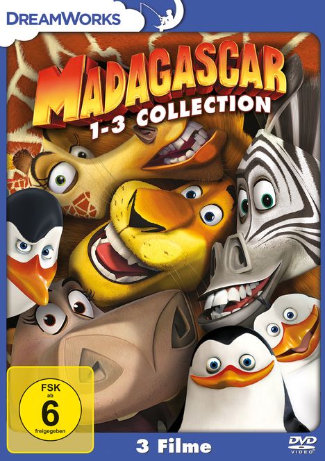 Madagascar 1-3, 3 DVDs