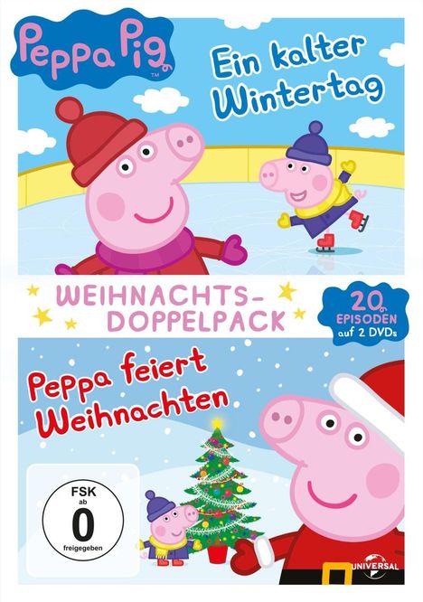 Peppa Pig - Weihnachtsdoppelpack (Ein kalter Wintertag / Peppa feiert Weihnachten), 2 DVDs