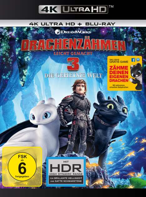 Drachenzähmen leicht gemacht 3 - Die geheime Welt (Ultra HD Blu-ray &amp; Blu-ray), 1 Ultra HD Blu-ray und 1 Blu-ray Disc