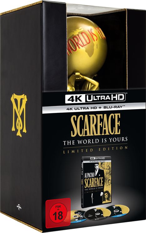 Scarface (1983) (Limited Edition) (Ultra HD Blu-ray &amp; Blu-ray im Digipak), 1 Ultra HD Blu-ray und 2 Blu-ray Discs