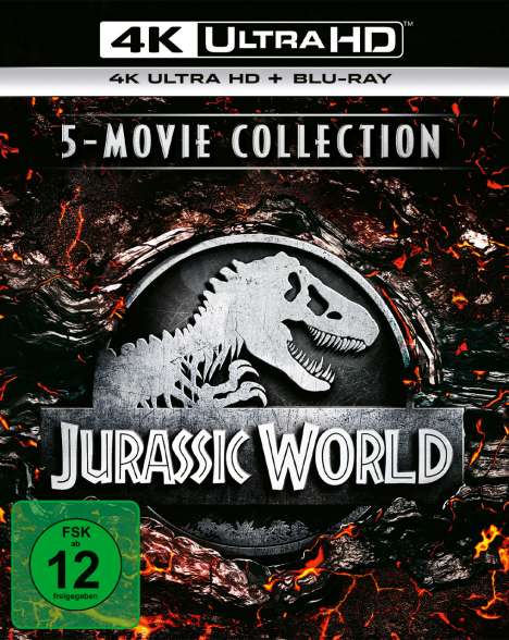 Jurassic World - 5-Movie Collection (Ultra HD Blu-ray &amp; Blu-ray), 5 Ultra HD Blu-rays und 5 Blu-ray Discs