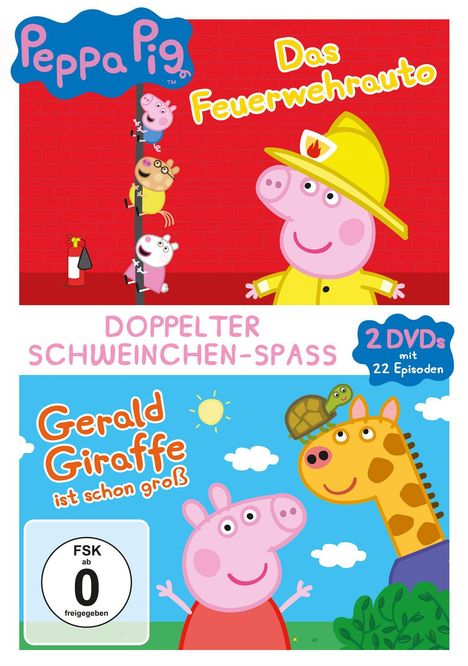 Peppa Pig: Das Feuerwehrauto / Gerald Giraffe ist schon groß, 2 DVDs