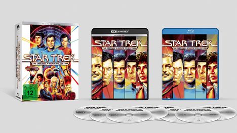 Star Trek I-IV (Ultra HD Blu-ray &amp; Blu-ray), 4 Ultra HD Blu-rays und 4 Blu-ray Discs