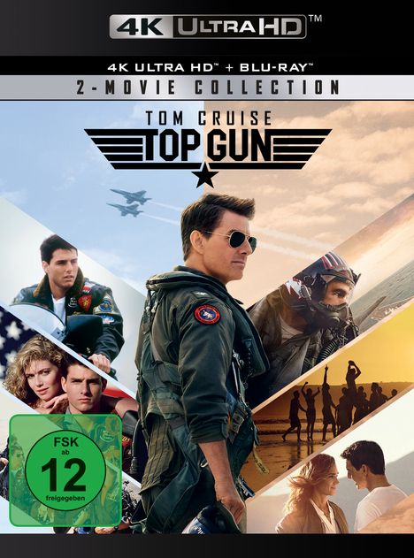 Top Gun 1 &amp; 2 (Ultra HD Blu-ray &amp; Blu-ray), 2 Ultra HD Blu-rays und 2 Blu-ray Discs