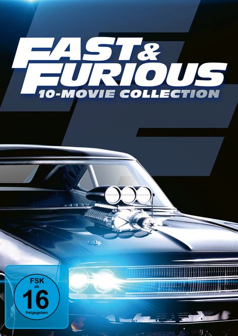 Fast &amp; Furious - 10-Movie-Collection, 10 DVDs