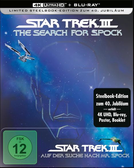 Star Trek III: Auf der Suche nach Mr. Spock (Ultra HD Blu-ray &amp; Blu-ray im Steelbook), 1 Ultra HD Blu-ray und 1 Blu-ray Disc