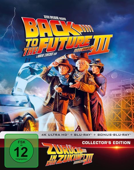 Zurück in die Zukunft III (Collector's Edition) (Ultra HD Blu-ray & Blu-ray im Steelbook), 1 Ultra HD Blu-ray und 2 Blu-ray Discs