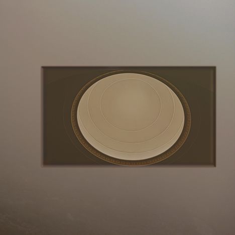 Es sind keine Texte sichtbar. Abstrakte Illustration mit konzentrischen Kreisen in Beige- und Brauntönen.