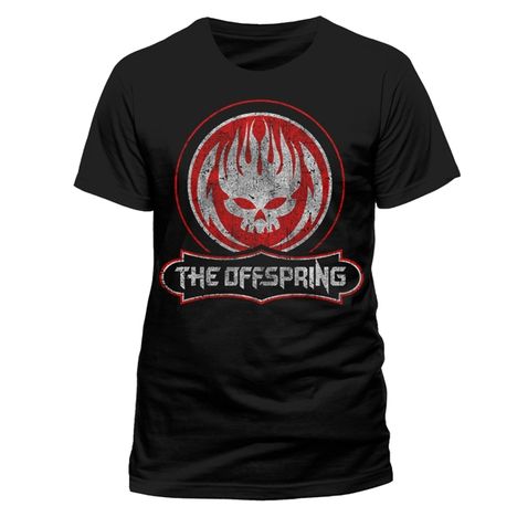 The Offspring: Distressed Skull (T-Shirt,Schwarz,Größe S), T-Shirt