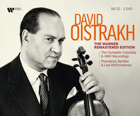 David Oistrach - The Warner remastered Edition (Complete Columbia &amp; HMV Recordings / Premieres &amp; Rarities), 58 CDs und 3 DVDs