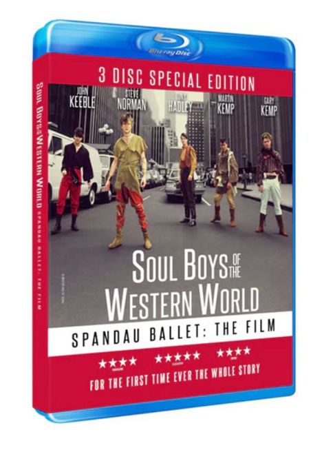 "3 Disc Special Edition", "Soul Boys of the Western World", "Spandau Ballet: The Film". Band steht auf Straße.