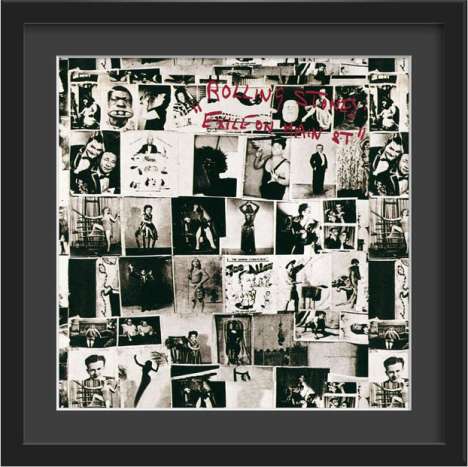 The Rolling Stones: Exile On Main Street – Kunstdruck im Holzrahmen (Schwarz, 50 cm), Merchandise
