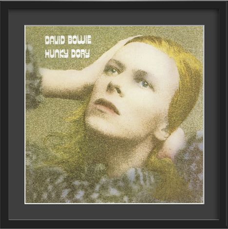 David Bowie (1947-2016): Hunky Dory – Kunstdruck im Holzrahmen (Schwarz, 50 cm), Merchandise