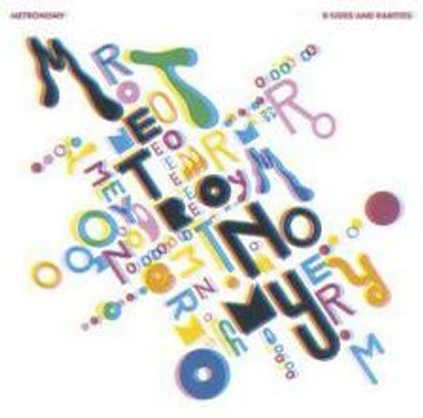 Bunte Buchstaben und Formen sind wild verteilt. Texte: "METRONOMY" oben links, "NIGHTS OUT" oben rechts.