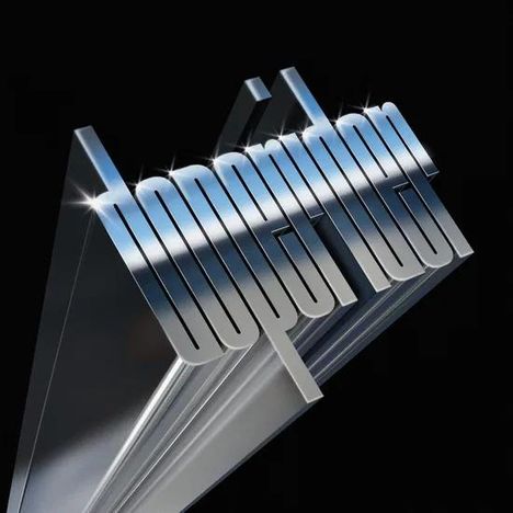 Der Text "doopindar" ist in glänzendem, futuristischen Stil dargestellt, vor einem schwarzen Hintergrund.