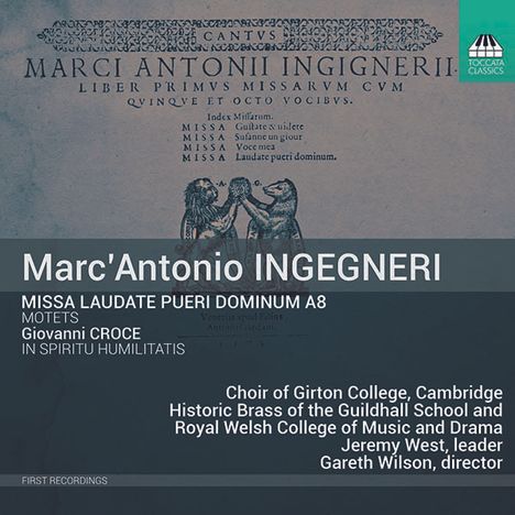 Marco Antonio Ingegneri (1547-1592): Missa Laudate pueri Dominum a8, CD