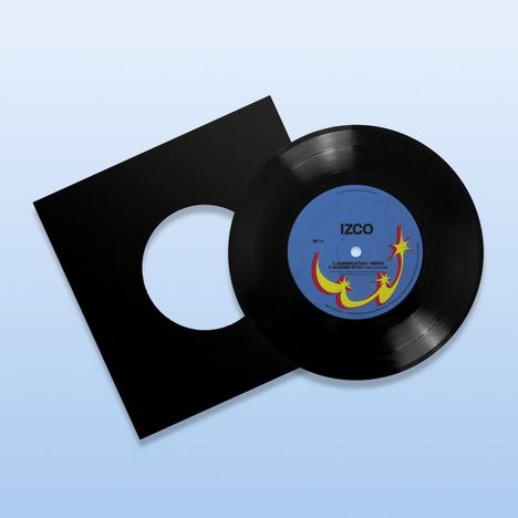 IZCO. A: Guiding Star - R3eko. B: Guiding Star (Dub). Schwarze Schallplatte mit blauem Etikett und Hülle.