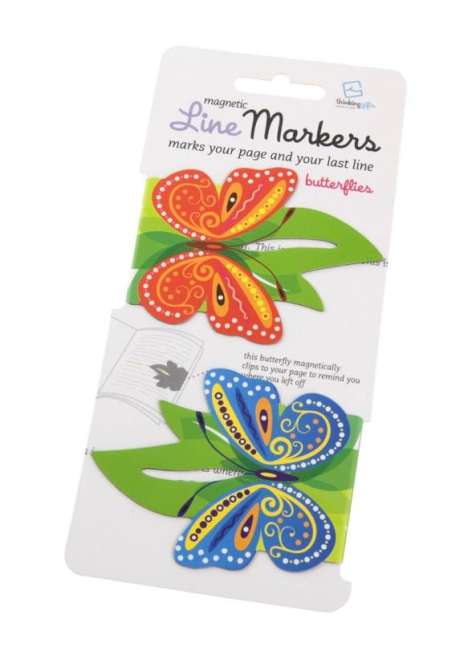 Line Markers Butterflies - Magnetische Lesezeichen. 2er Set Schmetterlinge, Diverse