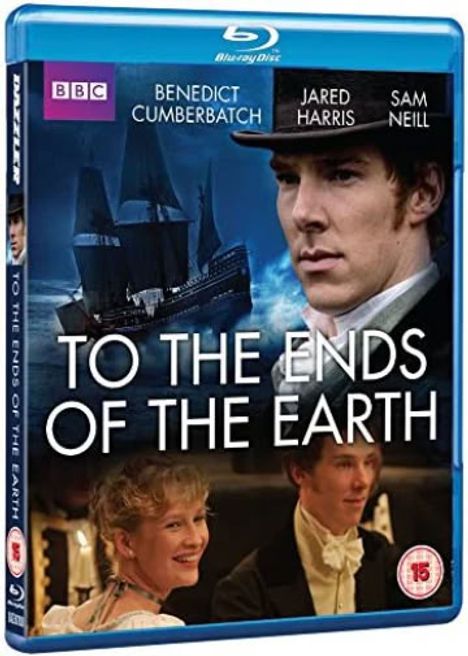 Cover mit Text: "TO THE ENDS OF THE EARTH". Oben: BBC Logo und drei Namen. Bild: Segelschiff und drei Personen.