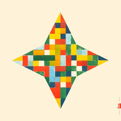 Text rechts unten: Edition Panorama. Bunte, mosaikartige Raute auf beigem Hintergrund.