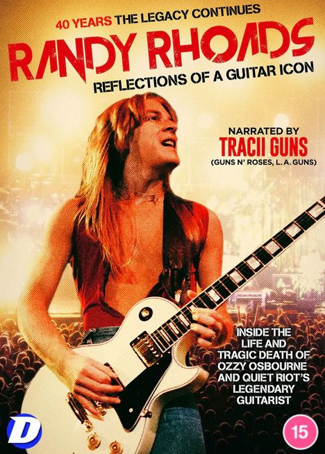 „40 Years The Legacy Continues“ und „Randy Rhoads: Reflections of a Guitar Icon“ mit einem Gitarristen auf der Bühne.