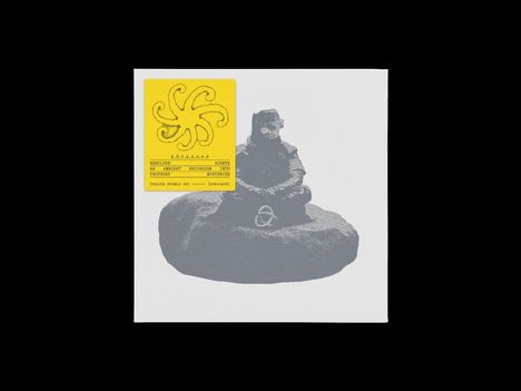 Text: "R.O.Y.K.S.O.P.P. Nebulous Nights An Ambient Excursion Into Profound Mysteries." Illustration: Figur auf Stein.