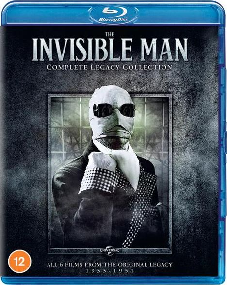 "The Invisible Man Complete Legacy Collection" zeigt einen bandagierten Mann im Anzug mit Sonnenbrille.