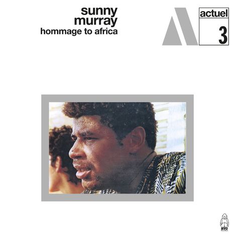 "Sunny Murray", "hommage to africa", "actuel 3". Naheaufnahme von zwei Personen, eine links im Vordergrund.