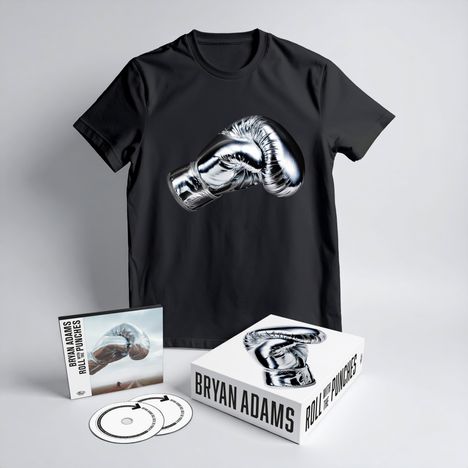 Bryan Adams: Roll With The Punches (T-Shirt (L) + CD Box Set), 2 CDs und 1 T-Shirt