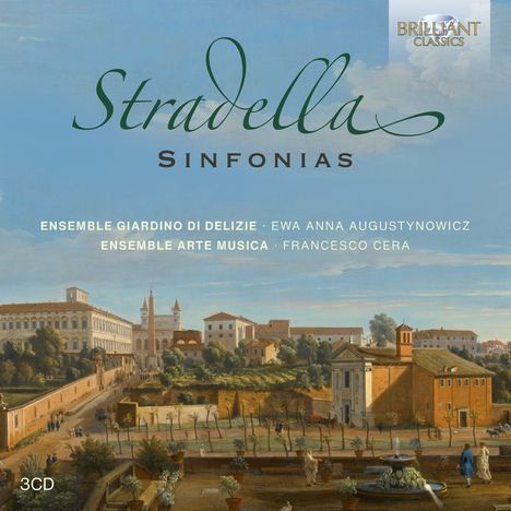 "Stradella Sinfonias. Ensemble Giardino di Delizie, Ensemble Arte Musica. 3CD. Himmlische Landschaft mit Gebäuden."
