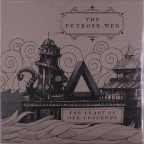 Eine Illustration zeigt einen Steg mit surrealen Elementen. Texte: "THE PENROSE WEB" und "THE LEAST OF OUR CONCERNS."
