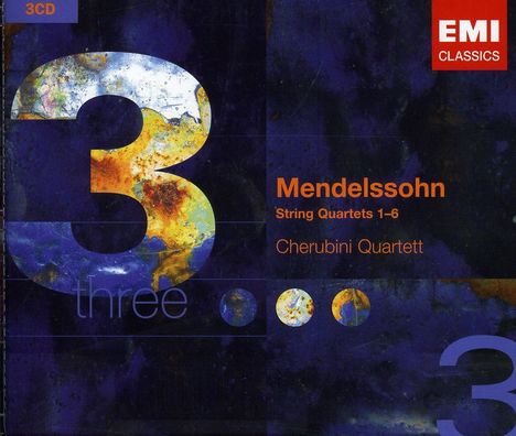 Felix Mendelssohn Bartholdy (1809-1847): Streichquartette Nr.1-6, 3 CDs