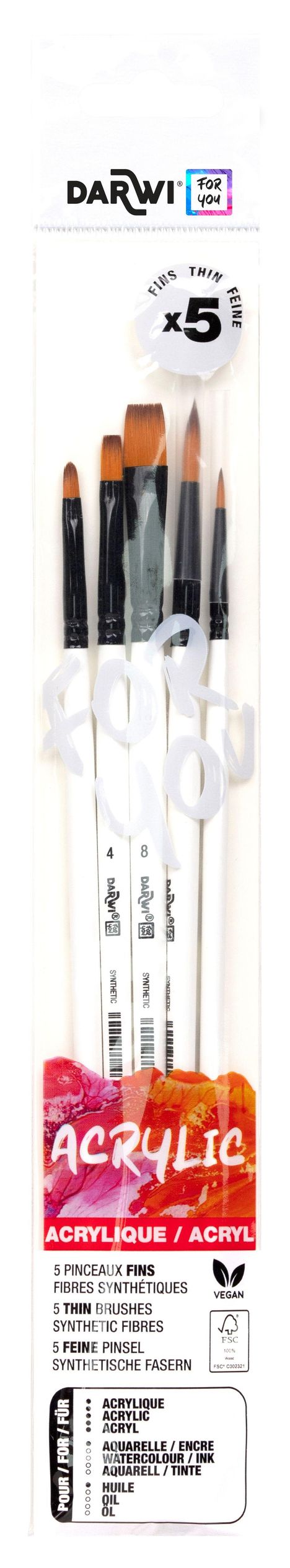 Darwi For You, Set mit 5 feinen Pinseln, Diverse