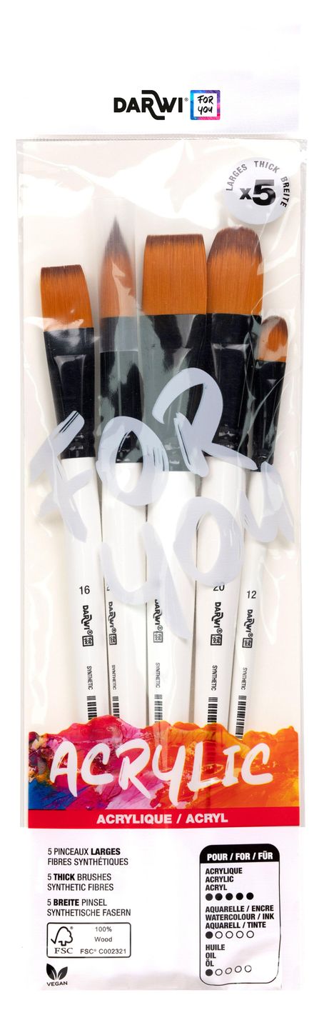 Darwi For You, Set mit 5 breiten Pinseln, Diverse
