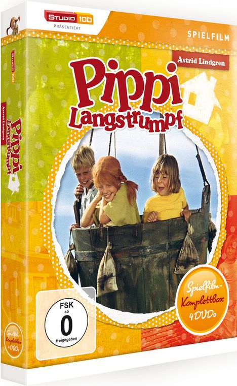 Pippi Langstrumpf - Die vier Spielfilme, 4 DVDs