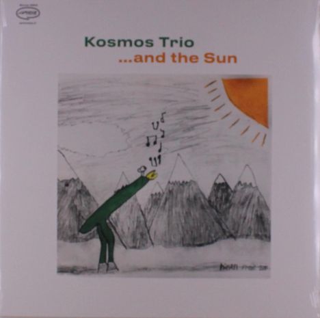 "Kosmos Trio ...and the Sun" steht oben. Ein gezeichnetes Wesen singt vor Bergen, während die Sonne scheint.