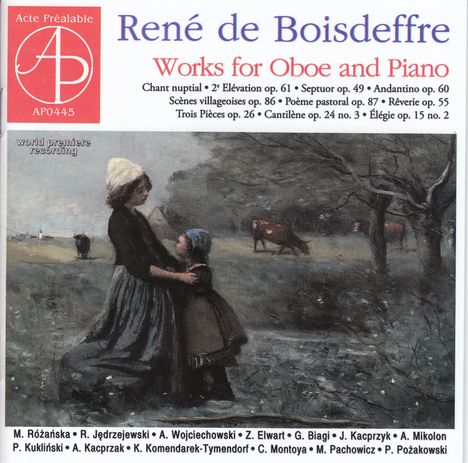 Rene de Boisdeffre (1838-1906): Werke für Oboe &amp; Klavier, CD