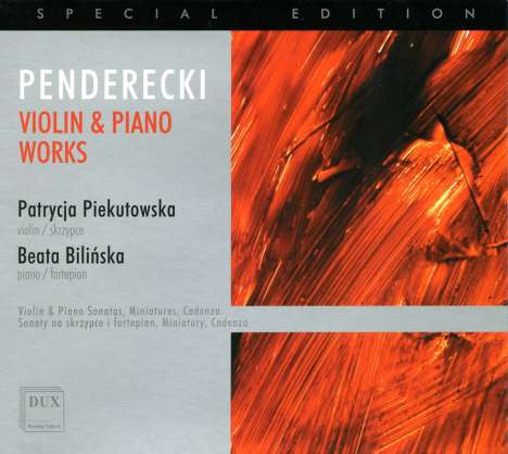 Krzysztof Penderecki (1933-2020): Sonaten für Violine &amp; Klavier Nr.1 &amp; 2, CD
