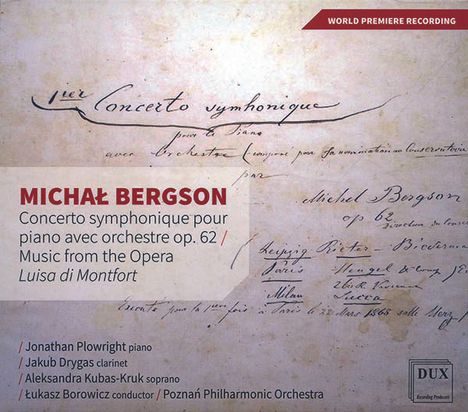 Michal Bergson (1820-1898): Concerto symphonique op. 62 für Klavier &amp; Orchester, CD