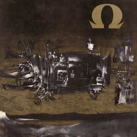 Der Text "OMEGA 1970" steht links. Dunkles, abstraktes Bild, oben rechts ein großes Omega-Symbol.