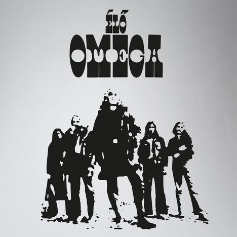 Text: "ÉLŐ OMEGA". Illustration von fünf schemenhaften, stehenden Personen.