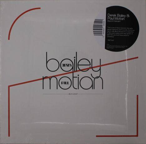 Derek Bailey &amp; Paul Motion: Duo In Concert, LP