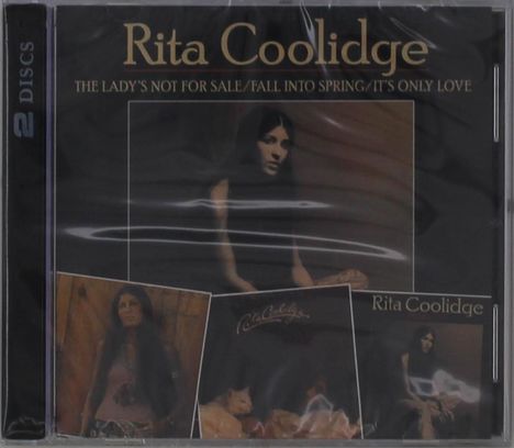 Aufschrift: "Rita Coolidge, THE LADY'S NOT FOR SALE/FALL INTO SPRING/IT'S ONLY LOVE." Mehrere Fotos von Rita Coolidge.