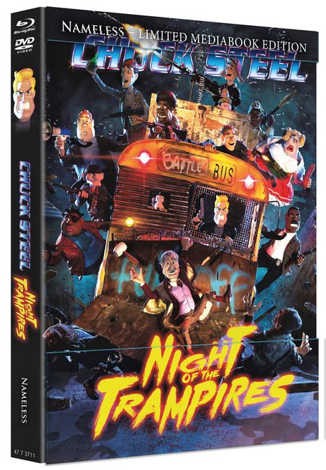 Chuck Steel - Night of the Trampires (Blu-ray & DVD im Mediabook), 1 Blu-ray Disc und 1 DVD