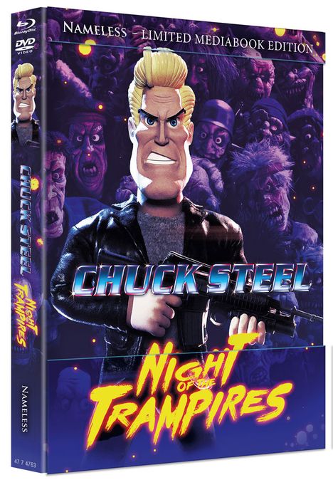 Chuck Steel - Night of the Trampires (Blu-ray & DVD im Mediabook), 1 Blu-ray Disc und 1 DVD