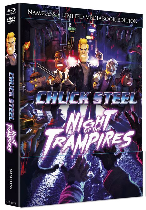 Chuck Steel - Night of the Trampires (Blu-ray & DVD im Mediabook), 1 Blu-ray Disc und 1 DVD