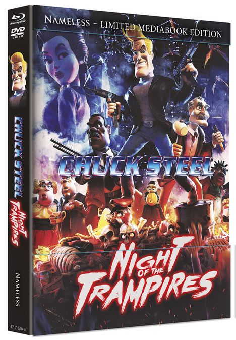 Chuck Steel - Night of the Trampires (Blu-ray & DVD im Mediabook), 1 Blu-ray Disc und 1 DVD