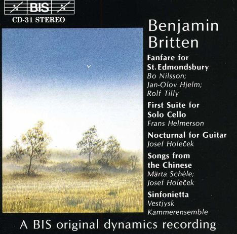 Benjamin Britten (1913-1976): Suite für Cello solo Nr.1 op.72, CD