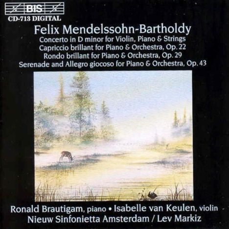 Felix Mendelssohn Bartholdy (1809-1847): Konzert d-moll für Violine,Klavier,Orchester, CD