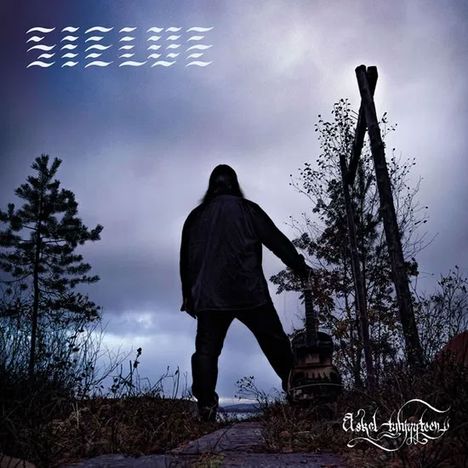 Schriftzug "Шелв" oben, "Abel Zhavoronkov" unten. Eine Person mit Gitarre steht in einer düsteren Landschaft.